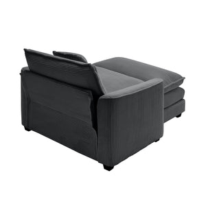 Classic Modern Comfortable Single Chair Deep Seat Sofa With Footstool
