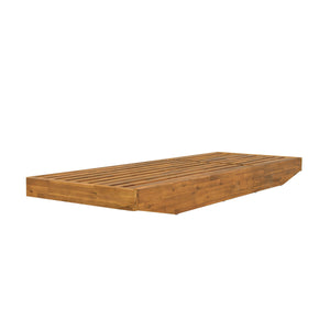 Modern Acacia Wood Outdoor Chaise Lounge with Adjustable Headrest