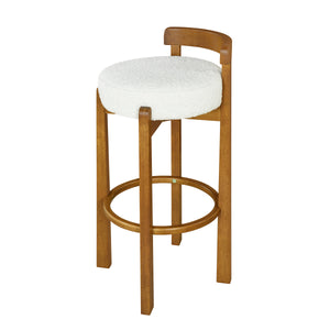 Elise Indoor Wooden Low Back Barstool