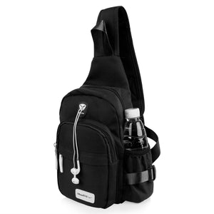 Unisex Sling Backpack Nylon Chest Shoulder Crossbody Bag Travel Sports Cycle Knapsack