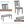 6 Pieces Kitchen Dining Set, Rectangular Wooden Dining Table With 4 Upholstered Chairs And A Bench
