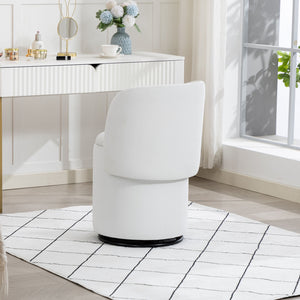 Barrel Chair With Built In Storage, 360° Swivel - Beige