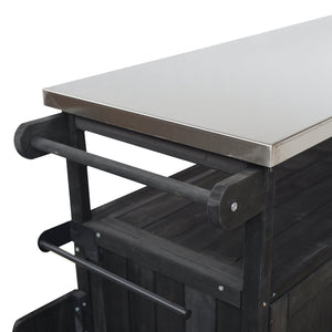 Foldable Outdoor Kitchen Island Patio Mobile Kitchen Cart