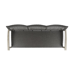 Outdoor Acacia Wood Wicker 3 Seater Sofa