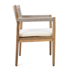 Patio Set Outdoor Acacia Wood Furniture Sets - Braided Dining Chairs and Patio Dining Table
