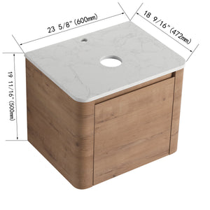 24'' Wall-Mounted Bathroom Vanity with Soft-Close Door