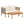 Outdoor Loveseat and Coffee Table Set with Acacia Wood Frame in Teak Look