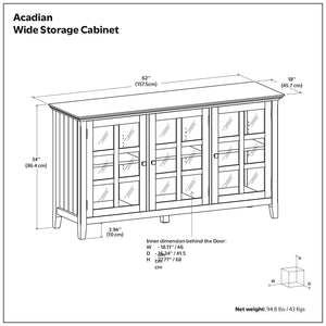 Acadian - Wide Storage Cabinet Handcrafted