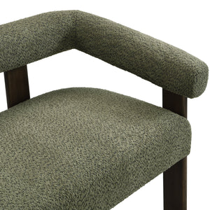 Round Armrest Loveseat (Green + Brown)