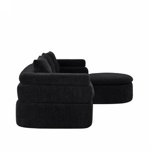 106" L-Shape Sectional Sofas (Black)