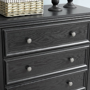 Modern 5-Drawer Black Dresser for Living Room Storage