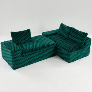 Modular Sofa, Convertible Twin Seat With Chaise Lounge
