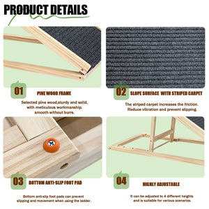 Upgraded Dog Ramp for Bed with Extra Wide Traction and Foldable Design