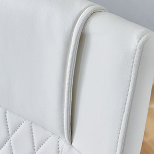 Modern Dining Chairs With Padded Seat, Metal Legs