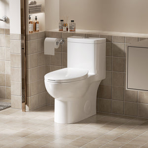 1.1/1.6 GPF Tornado Flush One-Piece Toilet with Comfort Chair Seat