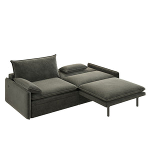 4 Seat Convertible Sleeper Sofa Bed, Modern With Storage