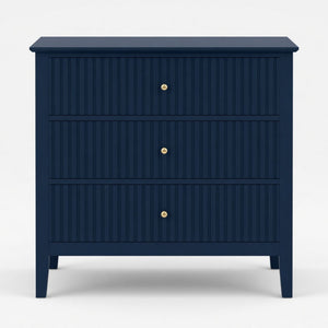Fluted 3 Drawer Nightstand With Soft Close Slides