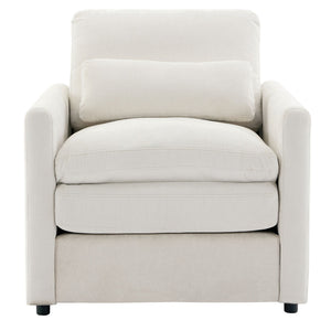 Cozy Upholstered Cushion Armchair For Living Room