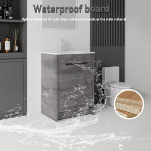 24 Inch Floating Bathroom Vanity with Ceramic Sink and Soft-Close Door