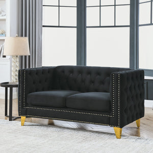 Upholstered Couch Sofa With Button Tufting For Living Room