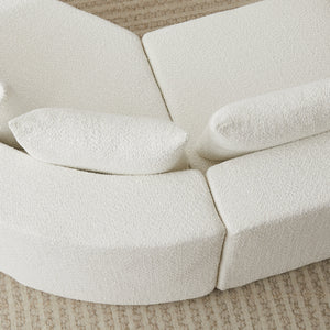 106.3-Inch V-Shaped Modular Sofa Set in Chenille Fabric