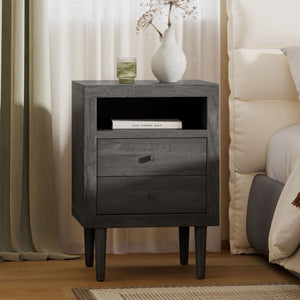 Nystrom Mid Century Modern 2 Drawer Nightstand