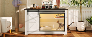46" Farmhouse Cat Litter Box Enclosure with Sliding Barn Door