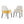 Indoor Dining Chair Set of 2 with Sturdy Frame - Beige / Yellow