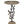 13.8x13.8x24 Black and Gold Aluminum Side Table with Pomegranate Design