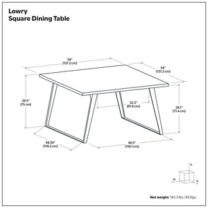 Lowry - Handcrafted Square Dining Table