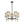 5 Light Chandelier, Textured Glass Pendant Light, (Not Including The Bulb) For Living Room - Black / Gold