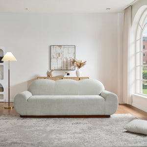 88in Round Arm Cloud Curved 3-Seater Modern Upholstered Boucle Sofa