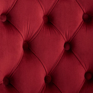 Classic Velvet Dining Chairs - Burgundy (Set of 2)
