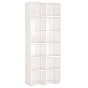 Narrow 12 Cube Bookcase With Closed Back For Living Room - White