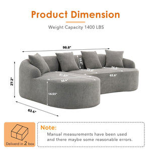 Combined Sofa With 4 Pillows