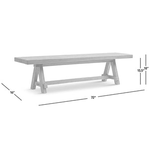 Hawthorne 72' Reclaimed Elm Trestle Dining Bench