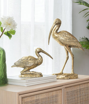 7.1x10.4x3" Kneeling Crane Figurine