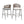 Outdoor Bar Height Metal Frame Counter Stools with Scallop-Shaped Backrest & Water-Resistant Cushions