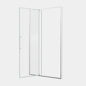 50-54"W x 74"H Pivot Shower Door with 5/16" Tempered Glass - Brushed Nickel Finish