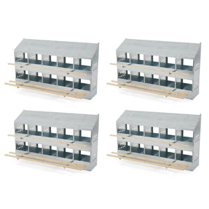 Brower 410B Galvanized Steel 10 Hole 50 Bird Nest Chicken Brooding Box (4 Pack)