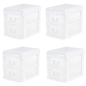 Gracious Living 2 Drawer Desktop Countertop Organizer with Flip Top Lid (4 Pack)