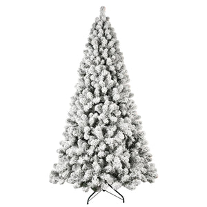 5-Foot Pre-Lit Snow-Flocked Christmas Tree with 650 LED Lights - Green/White