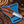 5-Inch Western Bull Cutter Knife with Red Turquoise Pine Cone Handle & Blue Leather Sheath