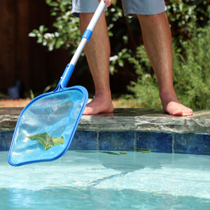 Swimline Pool & Spa Leaf Skimmer Net w/ 48" Adjustable Aluminum Telescopic Pole