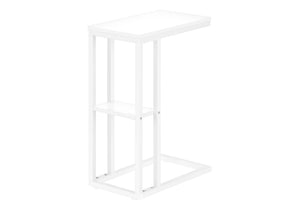 Accent Table, C-Shaped, Marble Look Contemporary & Modern Convenient Design