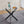 Dining Table With Cross Metal Leg And Tempered Glass, Modern Space Saving Kitchen Table For Living Room