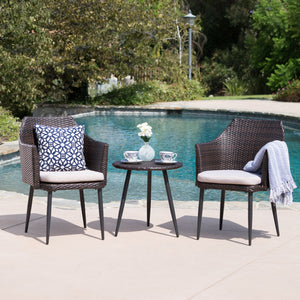 Kenneth 3 Pieces Chat Set Outdoor Furniture - Brown Multi