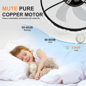 19.7" Ceiling Fan with Dimmable LED Light and Remote & App Control