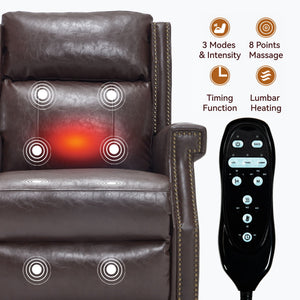 Manual Recliner Chair  With Heavy Duty Motion Mechanism, 8 Vibrating Nodes And 3 Massage Modes For Living Room