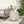 Outdoor/Indoor Lightweight Concrete Side Table with Travertine Finish in Beige